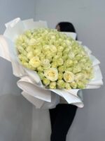 Букет белых роз, 50 см, 161 шт. — изображение 2