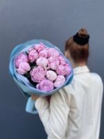 букет из 15 пионов розовых, Сара Бернар