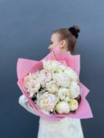 букет пионов белых, Боул ов крем, 13 штук — изображение 2