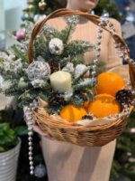 Новогодняя корзина с нобилисом и апельсинами — изображение 2