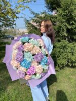 Букет гортензий Колумбия в упаковке 33шт — изображение 4