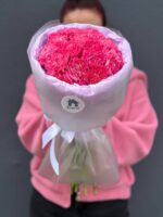 Букет из 15 ярких, малиновых диантусов