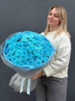 Букет хризантем, синих 15шт — изображение 5