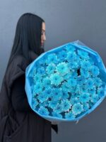 Букет хризантем, синих 15шт — изображение 2