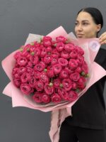 букет из кустовых пионовидных роз, 15шт — изображение 5