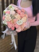 Плюшевый медведь с бантом 60 см, серый — изображение 4