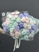 Букет кустовых хризантем , микс голубых оттенков, 15шт — изображение 6