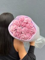 Розовый букет из диантусовгвоздик , 15шт — изображение 4