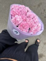 Розовый букет из диантусовгвоздик , 15шт — изображение 3