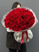 букет красных роз, 51шт, 50см