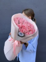 Букет из 25 розовых роз, 40см
