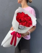 Букет из 15 красных роз, 40см — изображение 4